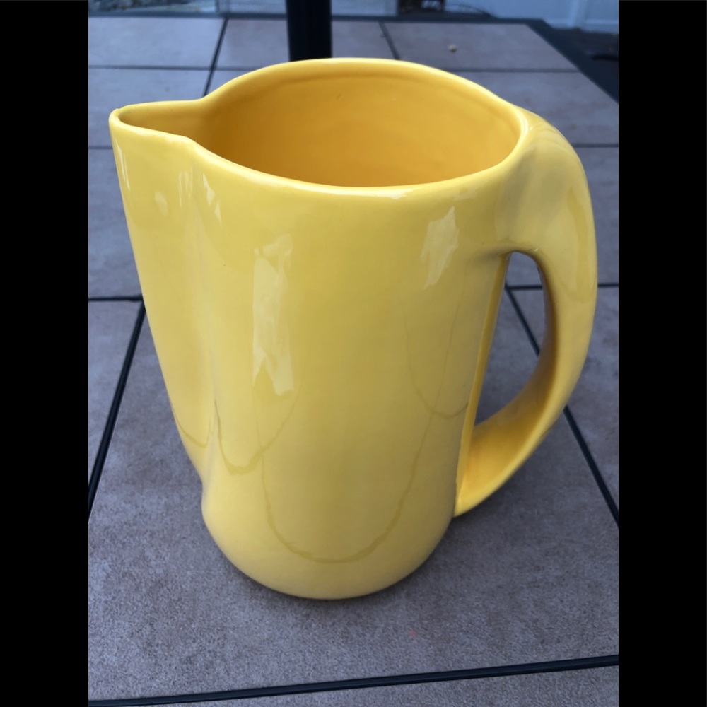 ELSA PERETTI FOR TIFFANY ITALY YELLOW CERAMIC PITCHER-RARE!
